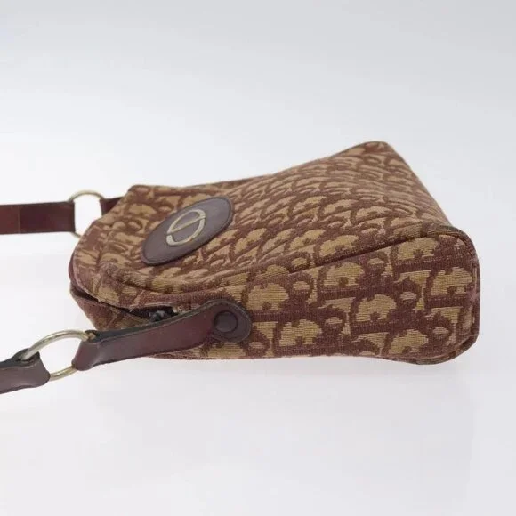 Christian Dior Trotter Canvas Shoulder Bag Red Auth 130911